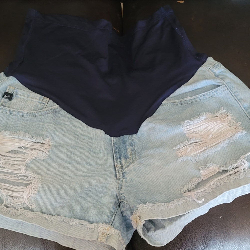 Pink blush maternity shorts